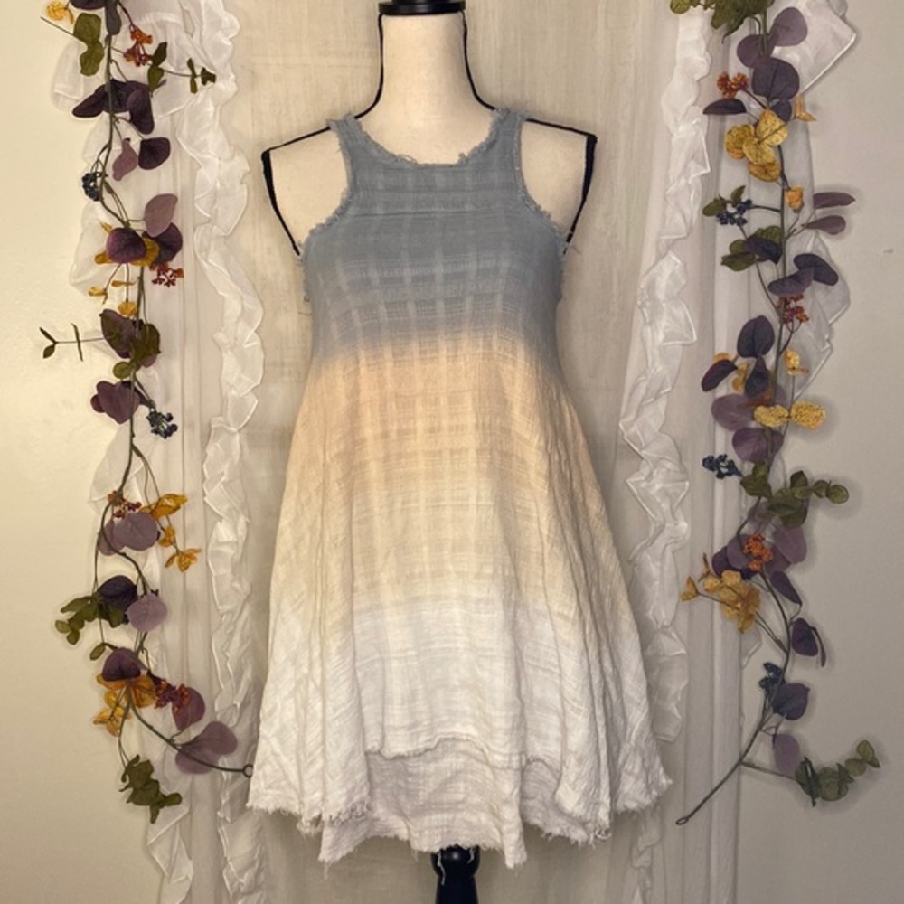 Altar’d State Blue Pink Ombré Layered Halter Dress Size Small